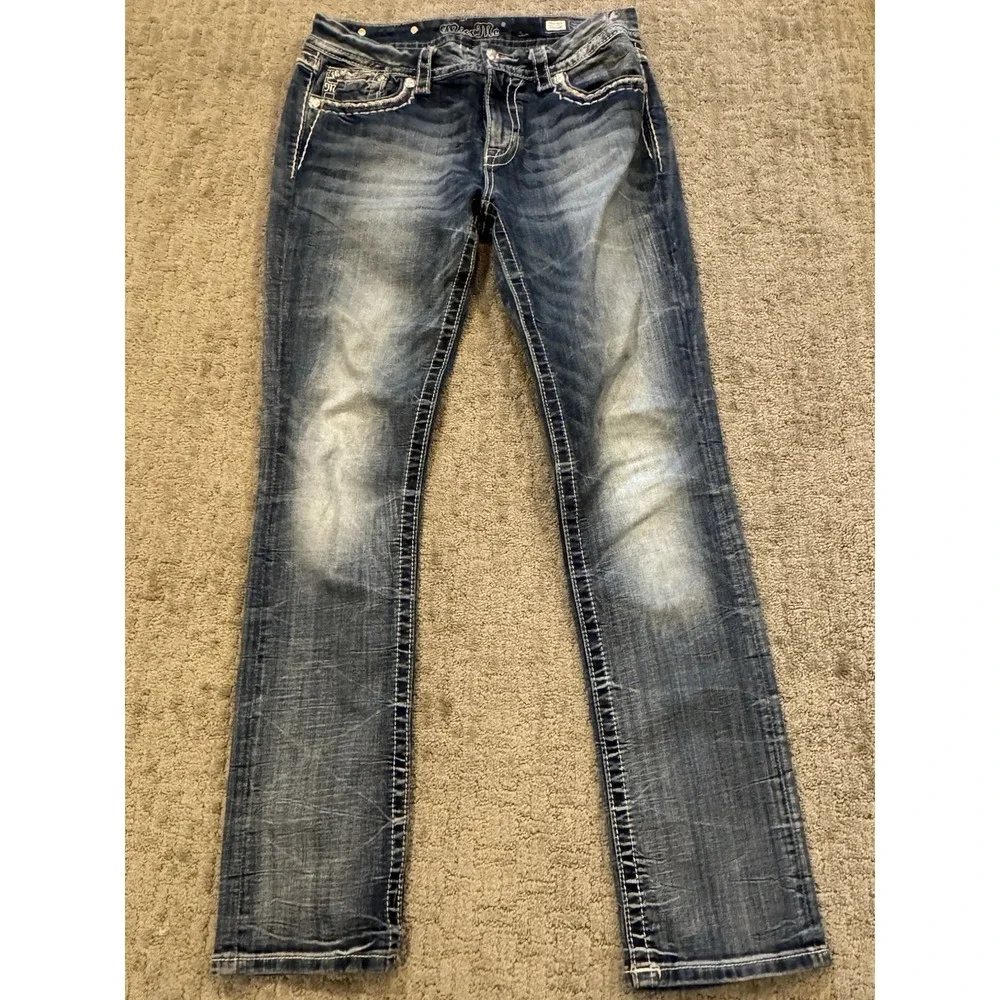 Miss Me Mid Rise Straight Denim Jeans 30x32 (D1)